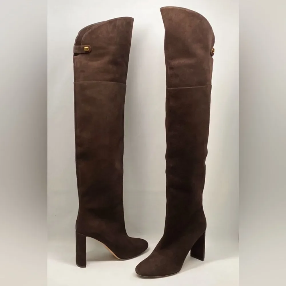 MAISON SKORPIOS Marylin Suede Over The Knee Boots size 40